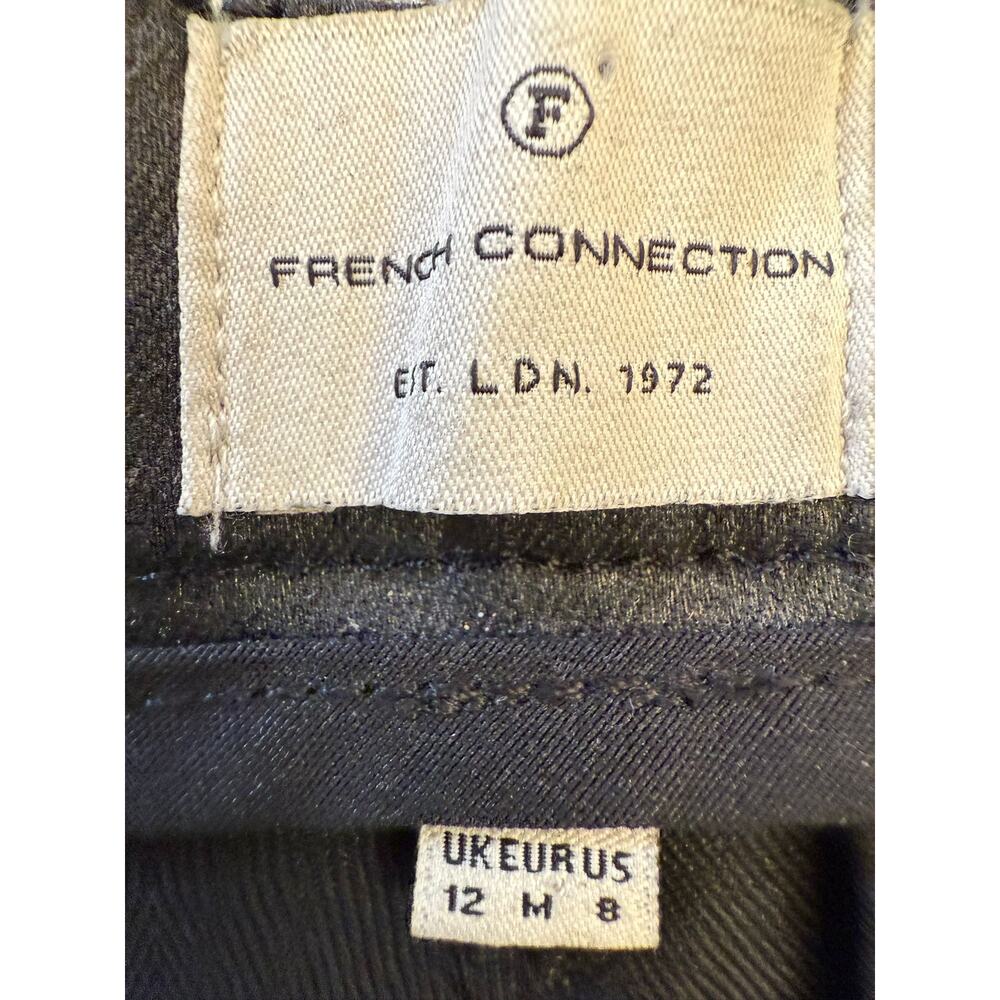 French Connection Women's Size 8 Black Coated Lace Up Pants - Picture 3 of 16